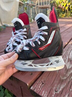 CCM Black and Red Junior Ice Hockey Skates